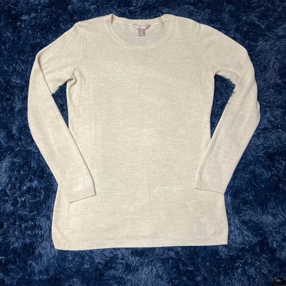 🔥2/$10 |•TIME AND TRU•| Grey V-Neck Balloon Sleeve Sweater Size Large - Picture 7 of 10